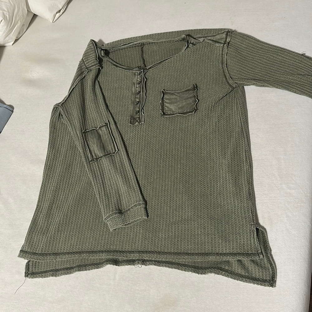 He & sky army green long sleeve